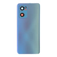 Couvercle de batterie + adhésif de couvercle de batterie + objectif de caméra arrière et lunette Oppo Reno7 5G CPH2371 Blue (Origine)