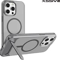 Coque arrière Xssive compatible avec Magsafe avec STAND2 iPhone 13 Pro - Gris