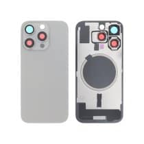 Vitre Arrière iPhone 16 Pro Titane Naturel –Plaque Métal–NFC–Magsafe Premium