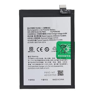 Batterie BLP893 4500mAh + adhésif de batterie Oppo Reno7 5G CPH2371 / Reno7 4G CPH2363 OEM