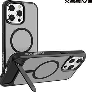 Coque arrière Xssive compatible avec Magsafe avec STAND2 iPhone 13 Pro – Noir