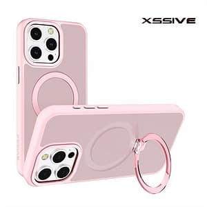 Coque arrière Xssive pour iPhone 12 Pro Max avec support rond Magsafe – Rose