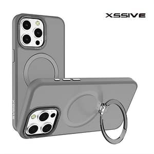 Coque arrière Xssive pour iPhone 16 Pro avec support rond Magsafe – Gris