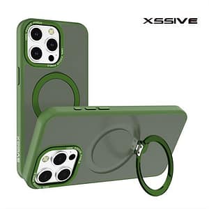 Coque arrière Xssive pour iPhone 16 Pro avec support rond Magsafe – Vert